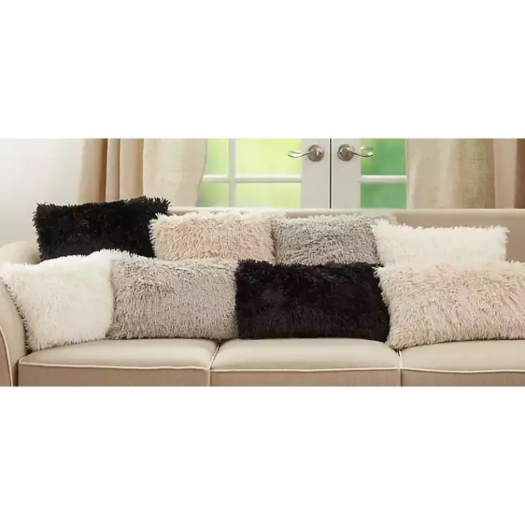 Pillows>Kirklands Home Faux Fur Lumbar Pillow Black