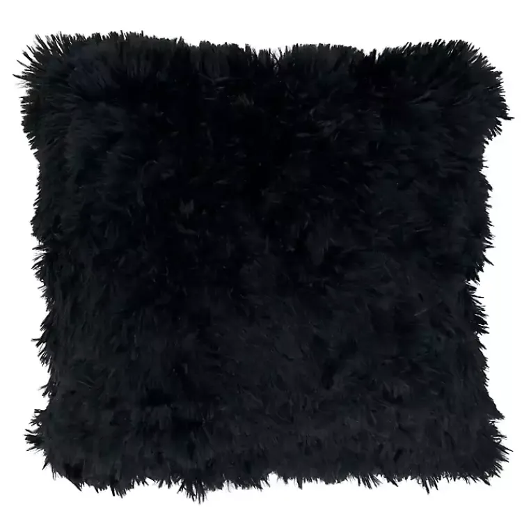 Pillows>Kirklands Home Faux Fur Throw Pillow Black