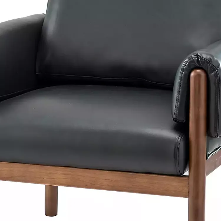 Kirklands Home Faux Leather and Wood Accent Chair Black Hot