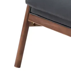 Kirklands Home Faux Leather and Wood Accent Chair Black Hot