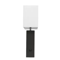 Kirklands Home Faux Leather Charging Table Lamp Black Outlet