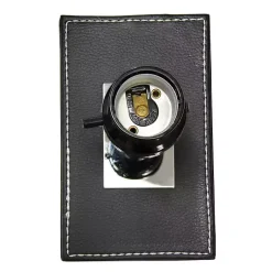 Kirklands Home Faux Leather Charging Table Lamp Black Outlet