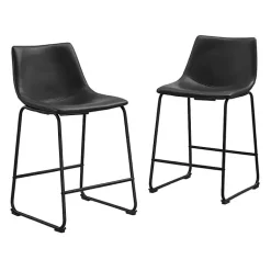 Kirklands Home Faux Leather Counter Stools, Set of 2 Black Discount