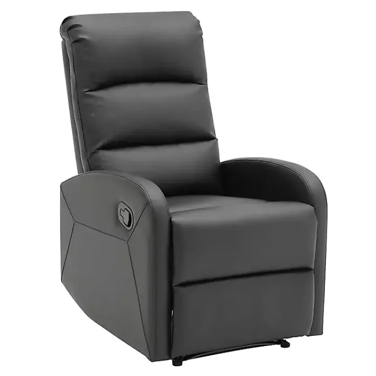 Kirklands Home Faux Leather Dormi Recliner Black New
