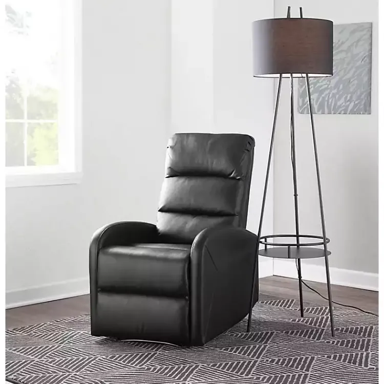 Kirklands Home Faux Leather Dormi Recliner Black New