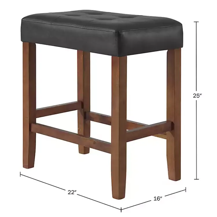 Kirklands Home Faux Leather Madison Walnut Counter Stool Black Hot