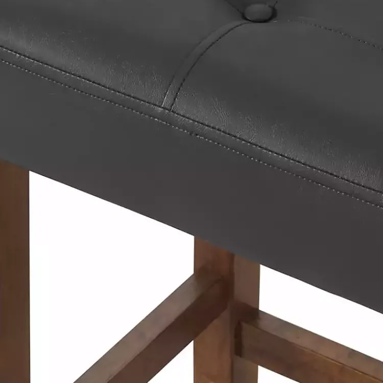 Kirklands Home Faux Leather Madison Walnut Counter Stool Black Hot