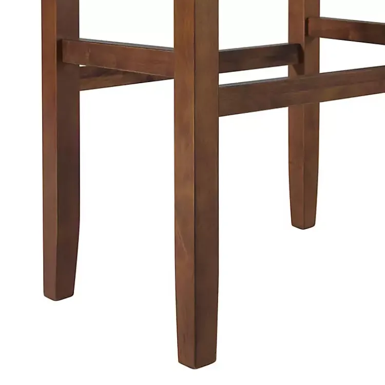 Kirklands Home Black Faux Leather Madison Walnut Stool Bar Outlet