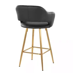 Kirklands Home Faux Leather Marge Counter Stools, Set of 2 Black New