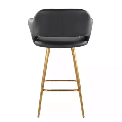 Kirklands Home Faux Leather Marge Counter Stools, Set of 2 Black New