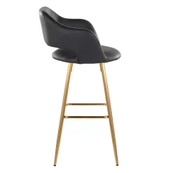 Kirklands Home Faux Leather Marge Bar Stools, Set of 2 Black Outlet