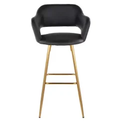Kirklands Home Faux Leather Marge Bar Stools, Set of 2 Black Outlet