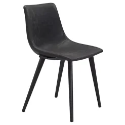 Kirklands Home Faux Leather Scoop Dining Chairs, Set of 2 Black New