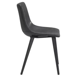 Kirklands Home Faux Leather Scoop Dining Chairs, Set of 2 Black New