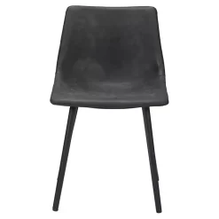 Kirklands Home Faux Leather Scoop Dining Chairs, Set of 2 Black New