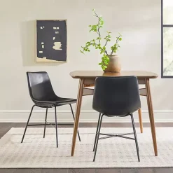 Kirklands Home Faux Leather Scoop Dining Chairs, Set of 2 Black Online