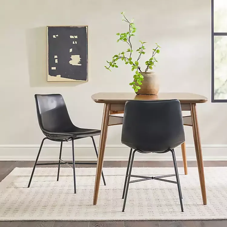 Kirklands Home Faux Leather Scoop Dining Chairs, Set of 2 Black Online