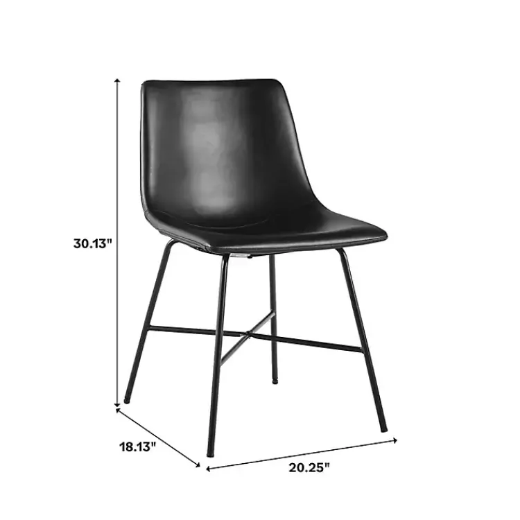 Kirklands Home Faux Leather Scoop Dining Chairs, Set of 2 Black Online