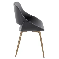 Kirklands Home Faux Leather Scooped Accent Chairs, Set of 2 Black Online