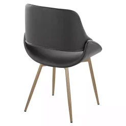 Kirklands Home Faux Leather Scooped Accent Chairs, Set of 2 Black Online