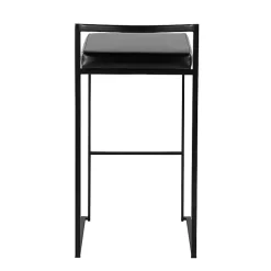 Kirklands Home Faux Leather Stackable Bar Stools, Set of 2 Black Online