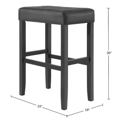 Kirklands Home Faux Leather Tufted Madison Bar Stool Black Hot