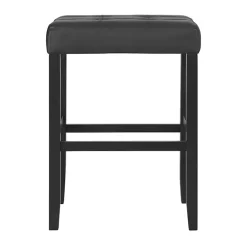 Kirklands Home Faux Leather Tufted Madison Bar Stool Black Hot