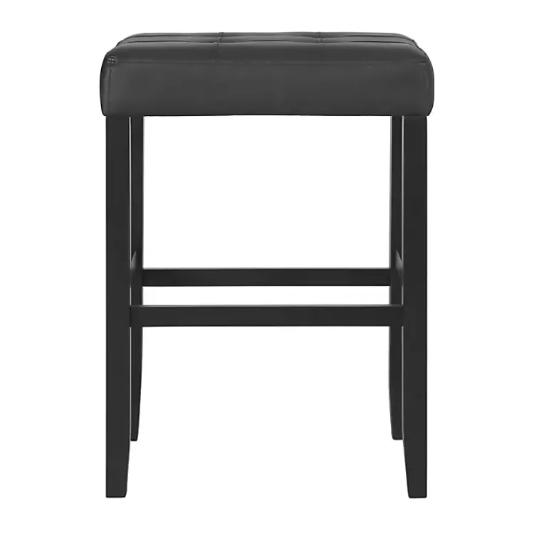 Kirklands Home Faux Leather Tufted Madison Bar Stool Black Hot