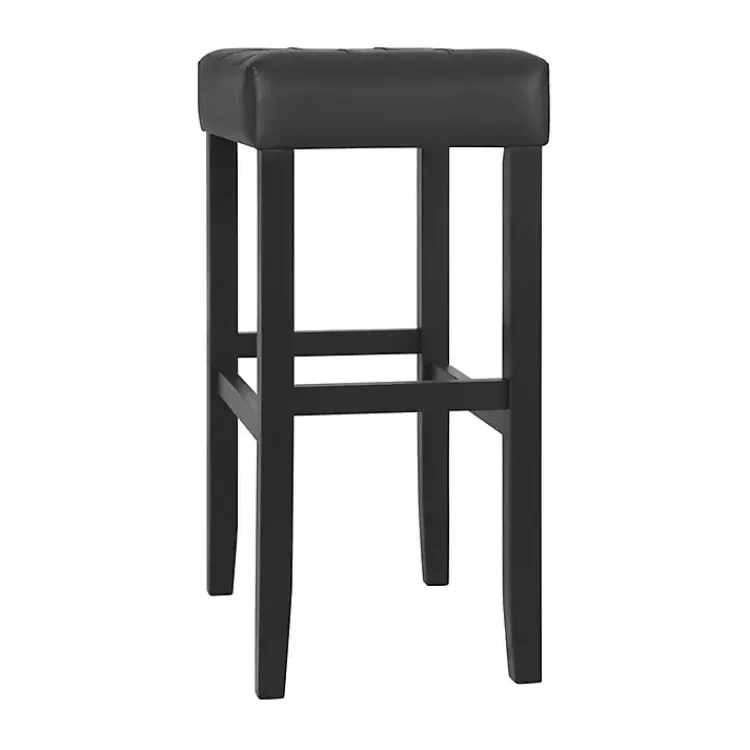 Kirklands Home Faux Leather Tufted Madison Bar Stool Black Hot