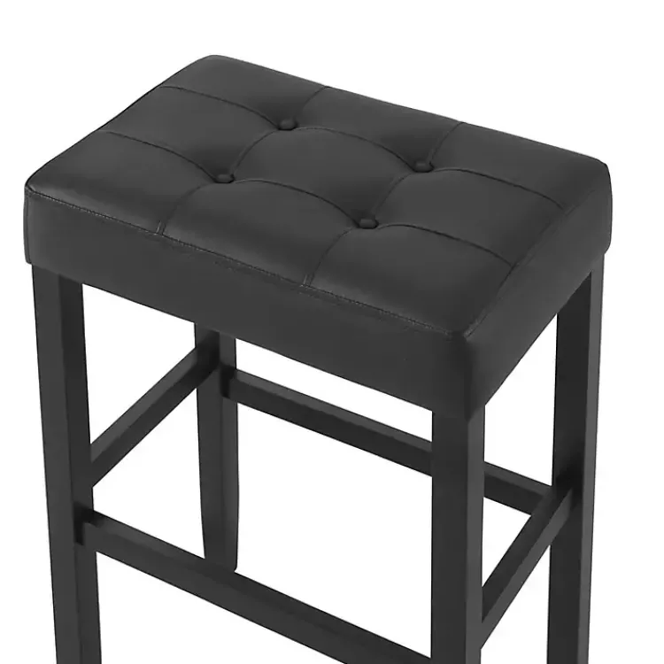 Kirklands Home Faux Leather Tufted Madison Bar Stool Black Hot