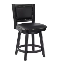 Kirklands Home Faux Leather Upholstered Counter Stool Black Clearance