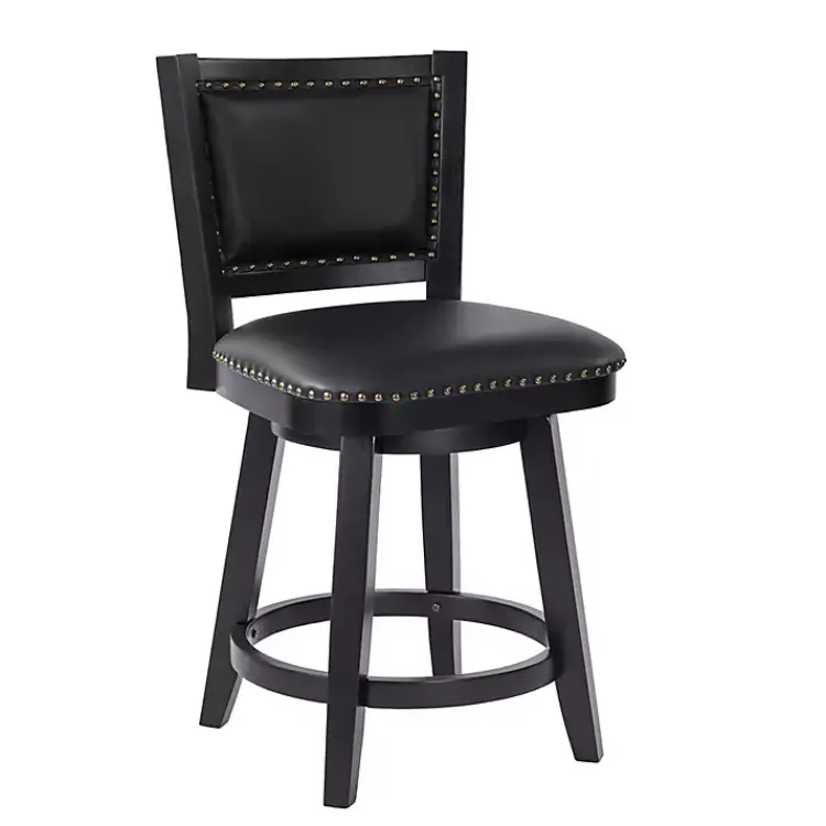 Kirklands Home Faux Leather Upholstered Counter Stool Black Clearance
