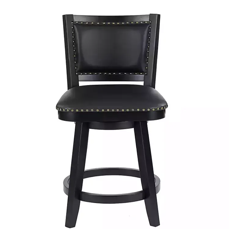 Kirklands Home Faux Leather Upholstered Counter Stool Black Clearance