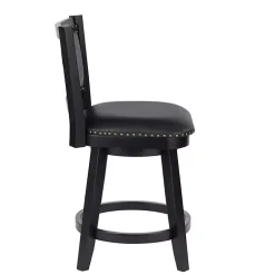 Kirklands Home Faux Leather Upholstered Counter Stool Black Clearance