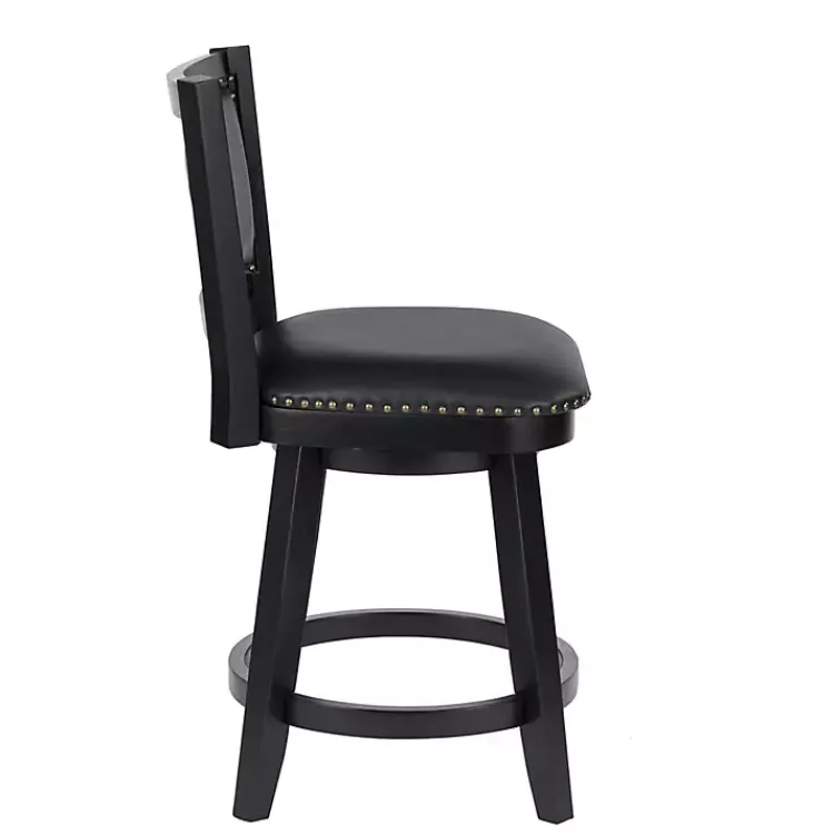 Kirklands Home Faux Leather Upholstered Counter Stool Black Clearance