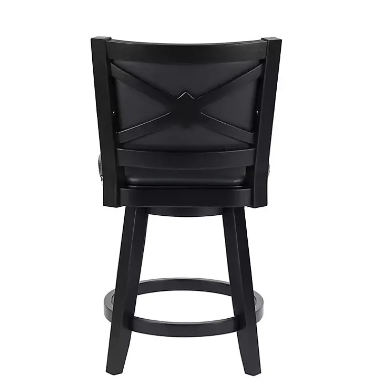 Kirklands Home Faux Leather Upholstered Counter Stool Black Clearance