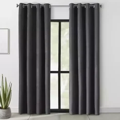 Kirklands Home Faux Suede out Curtain Panel, 95 in. Black Best