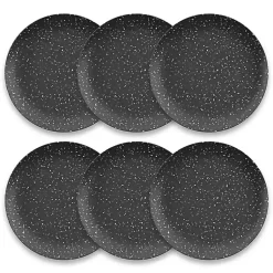 Kirklands Home Faye Melamine Dinner Plates, Set of 6 Black Best