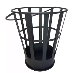 Kirklands Home Fire Bowl and Wood Basket Black New