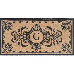 Kirklands Home Black Fleur De Lis Monogram G Doormat Sale