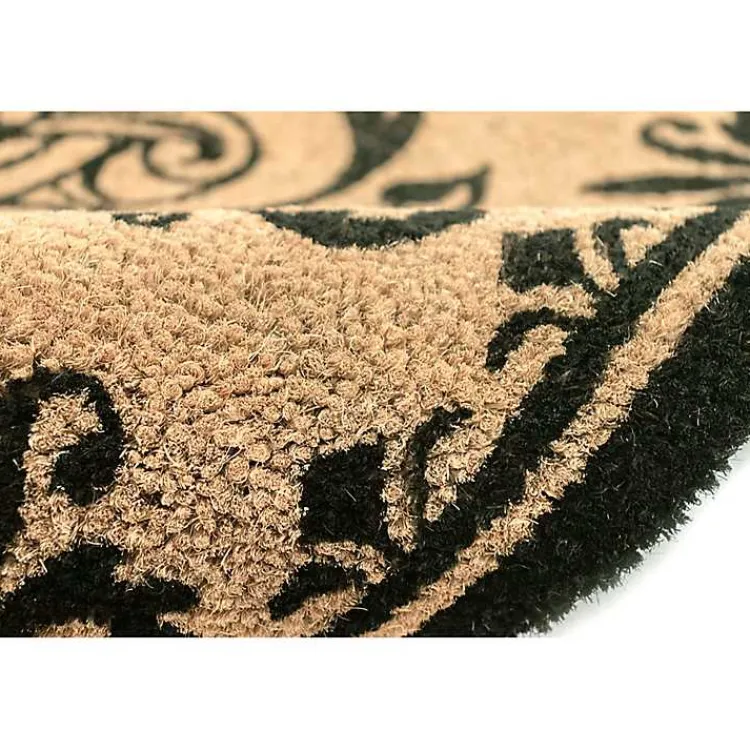 Kirklands Home Black Fleur De Lis Monogram G Doormat Sale