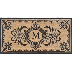 Kirklands Home Black Fleur De Lis Monogram M Doormat Discount