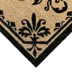 Kirklands Home Black Fleur De Lis Monogram M Doormat Discount
