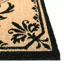 Kirklands Home Black Fleur De Lis Monogram P Doormat Discount
