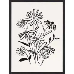 Kirklands Home Black Floral Bouquet Framed Art Print Sale