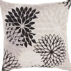 Kirklands Home Floral Chevron Outdoor Throw Pillow Black Outlet