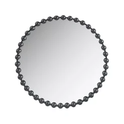 Kirklands Home Black Foiled Beaded Wall Mirror, 36 in. Outlet