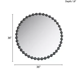 Kirklands Home Black Foiled Beaded Wall Mirror, 36 in. Outlet