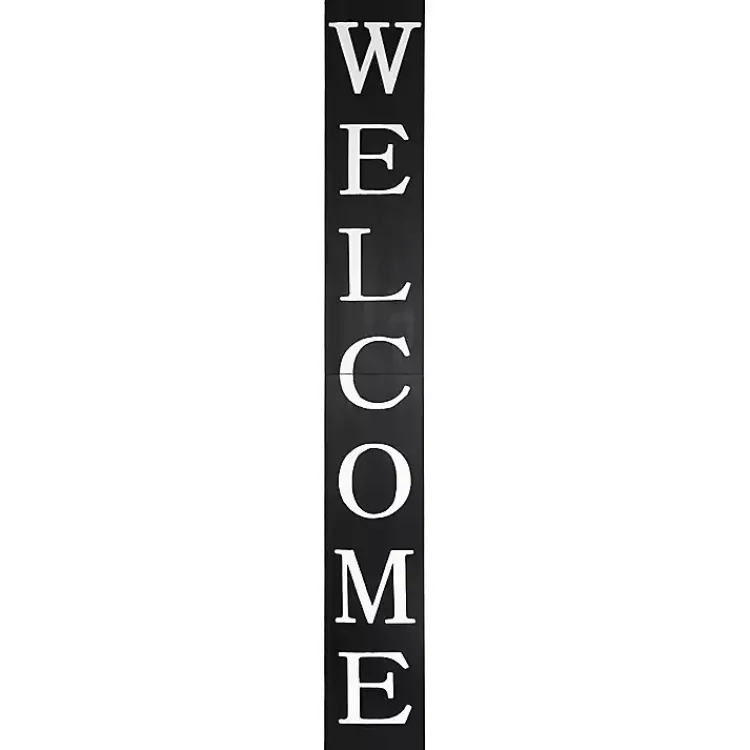 Kirklands Home Foldable Welcome Porch Board Black Clearance