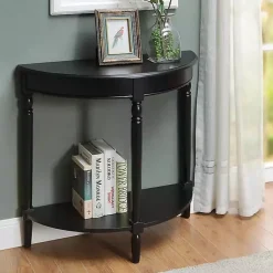 Kirklands Home French Country Half Round Console Table Black Clearance